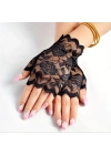 Siyah Dantel Parmaksız Kısa Eldiven