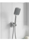 Siyah Duş Seti El Duşu Başlığı Spiral Hortum ve Duvar Askısı Banyo Duş Seti