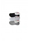 Siyah Gri ve Beyaz Kadın Babet Çorap 3 çift
