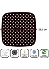 ®  Siyah Isıya Dayanıklı Yıkanılabilir Silikon Fırın Ve Airfryer Kare Model Pişirme Matı 21,5 Cm