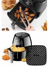 ®  Siyah Isıya Dayanıklı Yıkanılabilir Silikon Fırın Ve Airfryer Kare Model Pişirme Matı 21,5 Cm