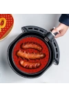 ®  Siyah Isıya Dayanıklı Yıkanılabilir Silikon Fırın Ve Airfryer Yuvarlak Model Pişirme Matı 23 Cm