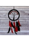 Siyah Kırmızı Hayat Ağacı Dream Catcher