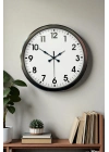 ® Siyah Klasik 52 Cm Modern Duvar Saati