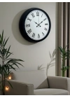 ® Siyah Klasik & Şık 40 Cm Metal Duvar Saati