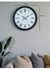 ® Siyah Klasik & Şık 40 Cm Metal Duvar Saati