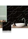 SİYAH MERMER DESENLİ ALÜMİNYUM PLASTİK DUVAR STİCKER (30*30)