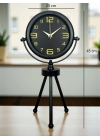 ® Siyah Metal Gold Rakamlı Üç Ayaklı Masa Saati