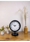 ® Siyah Metal Masa Saati 25×20 cm