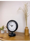 ® Siyah Metal Masa Saati 25×20 cm