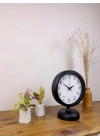 ® Siyah Metal Masa Saati 25×20 cm