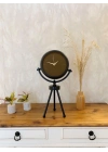 ® Siyah Metal Mini Tripod Spor Masa Saati 45×26 cm