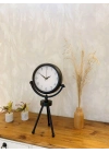 ® Siyah Metal Mini Tripod Zarif Masa Saati 45×26 cm