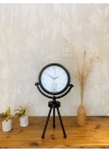 ® Siyah Metal Mini Tripod Zarif Masa Saati 45×26 cm