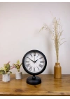 ® Siyah Metal Modern Masa Saati 25×20 cm
