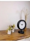 ® Siyah Metal Zarif Masa Saati 25×20 cm