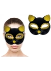 Siyah Renk Gold Simli Kedi Maskesi