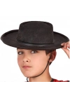 Siyah Renk Keçe Flamenko Şapkası Çocuk Boy