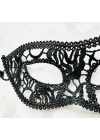 Siyah Renk Kedi Model Dantel İşleme Parti Maskesi 12 No