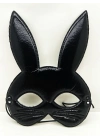 Siyah Renk Kumaş Malzemeden İmal Eva Tavşan Maskesi 19x15 Cm