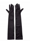 Siyah Renk Likralı Dirseğe Kadar Uzun Kumaş Eldiven 40 cm