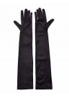 Siyah Renk Likralı Dirseğe Kadar Uzun Kumaş Eldiven 40 Cm
