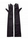 Siyah Renk Likralı Dirseğe Kadar Uzun Kumaş Eldiven 40 Cm