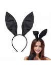 Siyah Renk Saten Kaplama Şekil Verilebilir Tavşan Kulak Taç 35x11 Cm