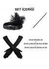 Siyah Retro Charliston Aksesuar Seti