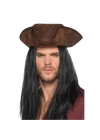 Siyah Saçlı Kaptan Korsan Şapkası