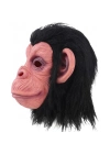 Siyah Saçlı Lateks Şempanze Maskesi