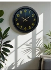 ® Siyah Standart 40 Cm Metal Dekoratif Duvar Saati