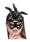 Siyah Süet Tüylü Kelebek Figür Parti Maskesi