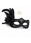 Siyah Tüylü Balo Maskesi Kadın Parti Aksesuarı