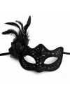 Siyah Tüylü Balo Maskesi Kadın Parti Aksesuarı