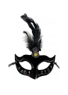 Siyah Tüylü Süet Parti Maskesi