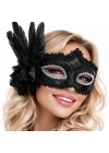 Siyah Tüylü Venedik Lüks Balo Maskesi