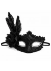 Siyah Tüylü Venedik Lüks Balo Maskesi