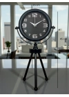 ® Siyah Zarif Üç Ayaklı Masa Saati