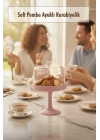 Soft Pembe Akrilik Ayaklı Kurabiyelik & Kapaklı Sunum Standı - 2 Parça