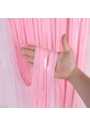 Soft Pembe Püsküllü Kapı Perdesi - Parti, Baby Shower, Cinsiyet Partisi 1x2 m