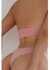 Kadın Somon Seamless Tanga Sütyen Takım