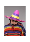 Sombrero Meksika Şapkası Renkli Örme Hasır Yetişkin Boy