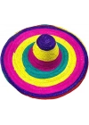 Sombrero Meksika Şapkası Renkli Örme Hasır Yetişkin Boy