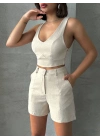 Şortlu keten takım s255014