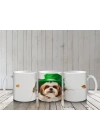 St. Patrick Şapkalı Bıyıklı Sevimli Köpek – Baskılı Kahve Kupası