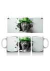 St. Patrick Şapkalı Gri Büyük Irk Köpek – Baskılı Kahve Kupası