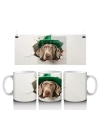 St. Patrick Şapkalı Gülümseyen Köpek – Baskılı Kahve Kupası