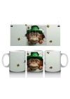 St. Patrick Şapkalı Gülümseyen Maymun – Baskılı Kahve Kupası