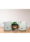 St. Patrick Şapkalı Gülümseyen Maymun – Baskılı Kahve Kupası